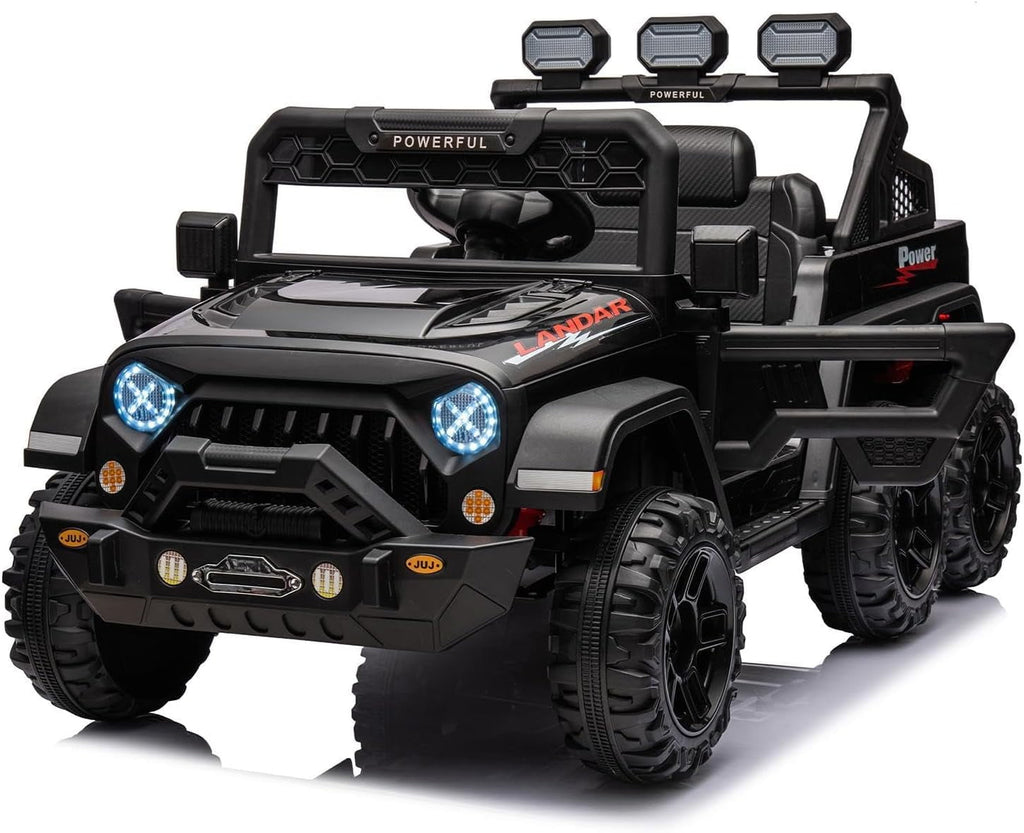 SUSIELADY 24V Ride On Pickup Truck for Kids, 6-Wheels, 4WD Ride on car, with Remote Control, Bluetooth, Rear Storage Box, LED Lights