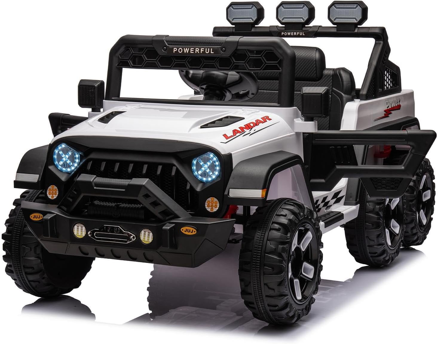 SUSIELADY 24V Ride On Pickup Truck for Kids, 6-Wheels, 4WD Ride on car, with Remote Control, Bluetooth, Rear Storage Box, LED Lights