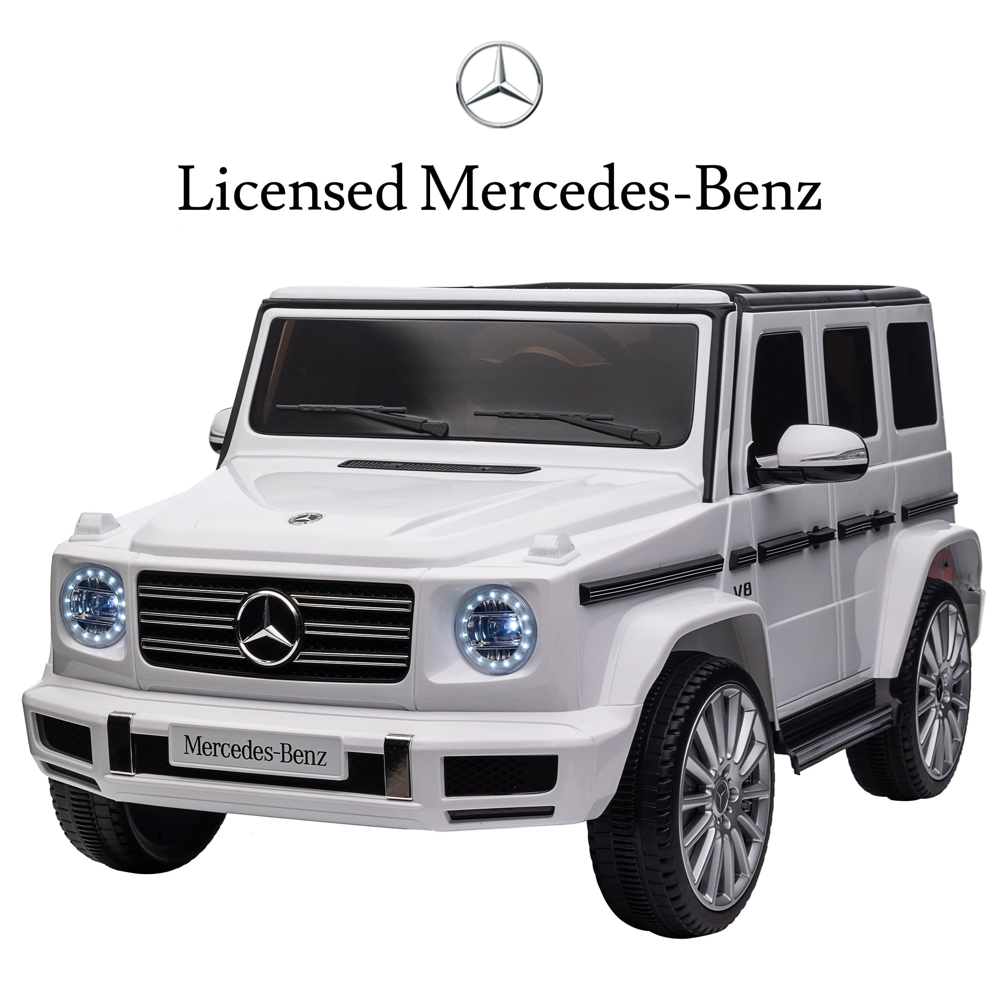 SUSIELADY 24V Ride on Car, Licensed Mercedes-Benz G500, Three speed adjustable, with Remote Control, USB, Bluetooth, LED Lights