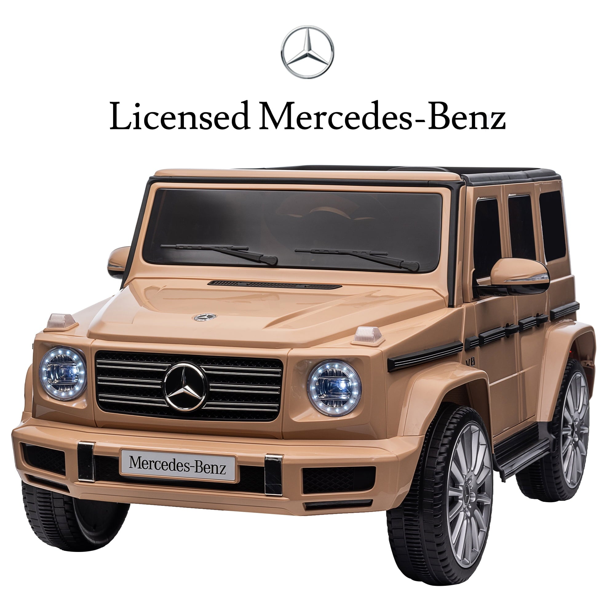 SUSIELADY 24V Ride on Car, Licensed Mercedes-Benz G500, Three speed adjustable, with Remote Control, USB, Bluetooth, LED Lights