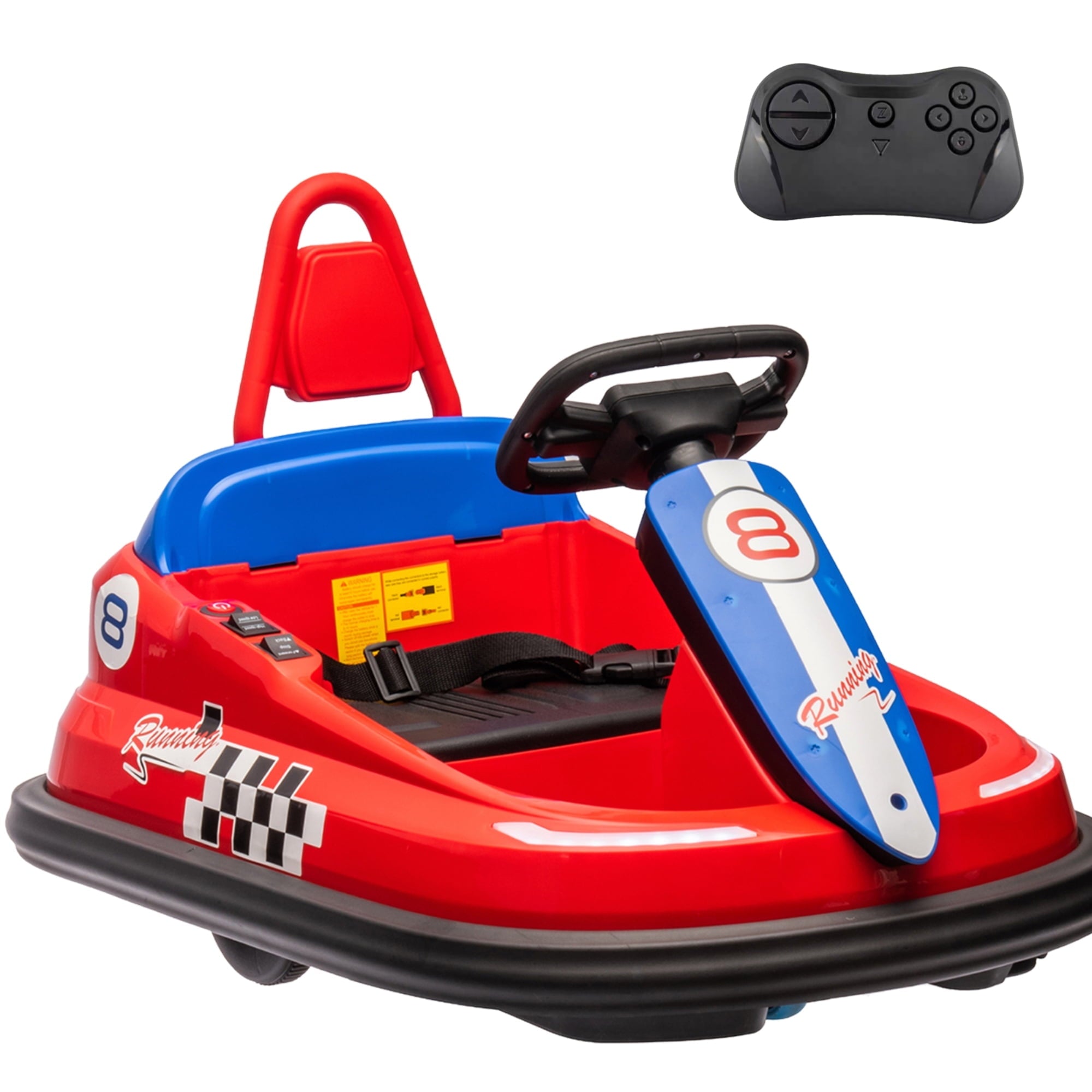 SUSIELADY 6V Kids Ride On Bumper Car, with Parent Remote Control, Vehicle Body with Anti-Collision Padding, 2 Driving Modes for Kids with 3 Speed Adjustable, LED Lights, Horn, Bluetooth
