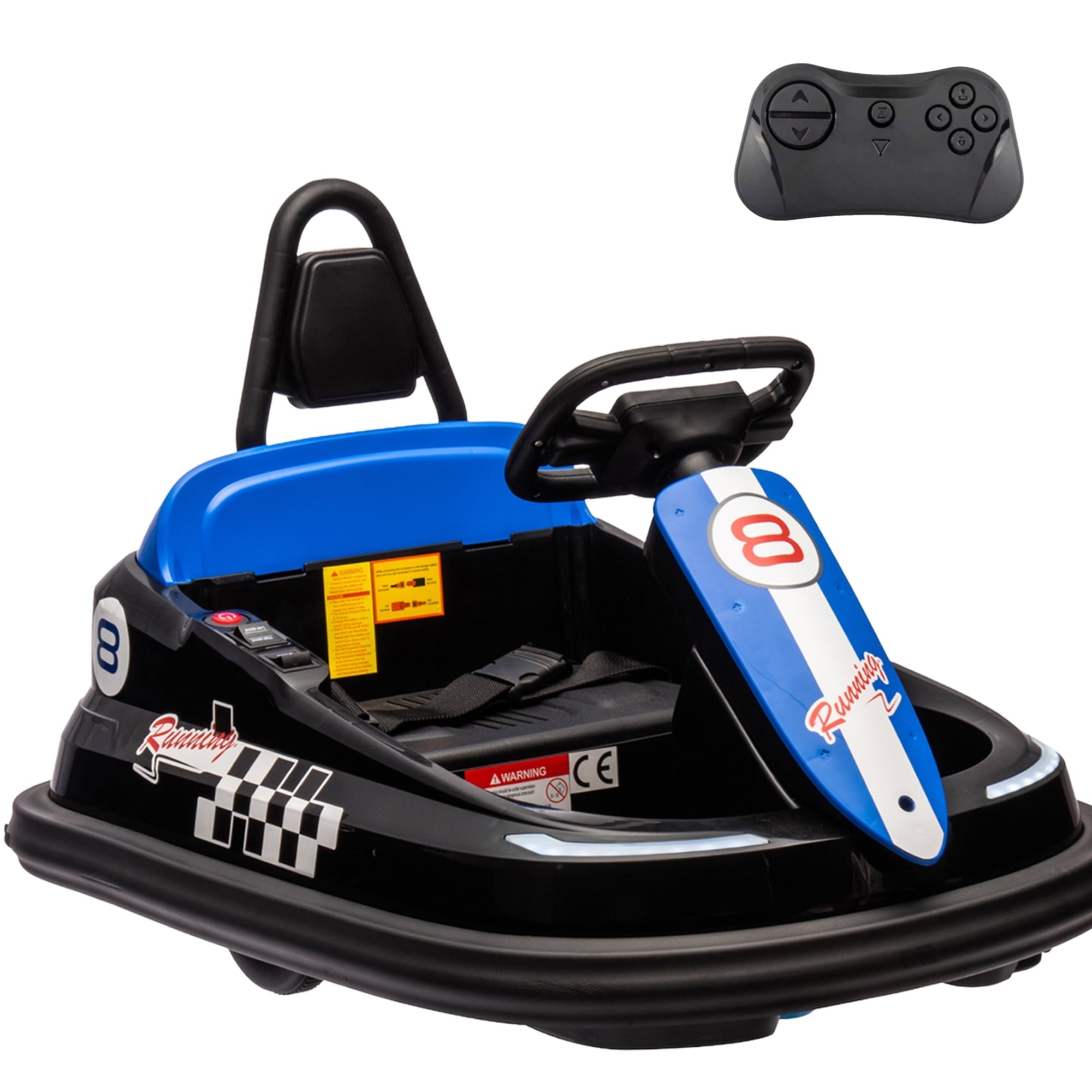 SUSIELADY 6V Kids Ride On Bumper Car, with Parent Remote Control, Vehicle Body with Anti-Collision Padding, 2 Driving Modes for Kids with 3 Speed Adjustable, LED Lights, Horn, Bluetooth