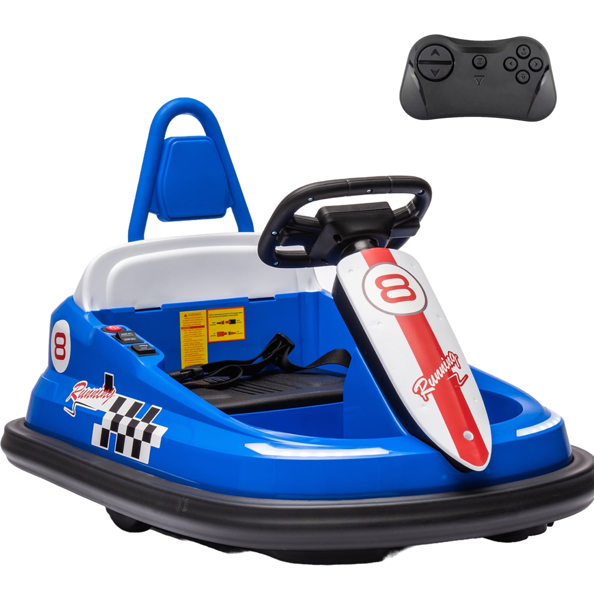 SUSIELADY 6V Kids Ride On Bumper Car, with Parent Remote Control, Vehicle Body with Anti-Collision Padding, 2 Driving Modes for Kids with 3 Speed Adjustable, LED Lights, Horn, Bluetooth