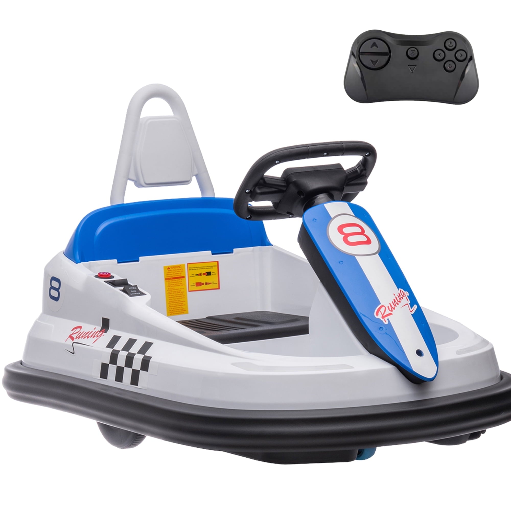 SUSIELADY 6V Kids Ride On Bumper Car, with Parent Remote Control, Vehicle Body with Anti-Collision Padding, 2 Driving Modes for Kids with 3 Speed Adjustable, LED Lights, Horn, Bluetooth