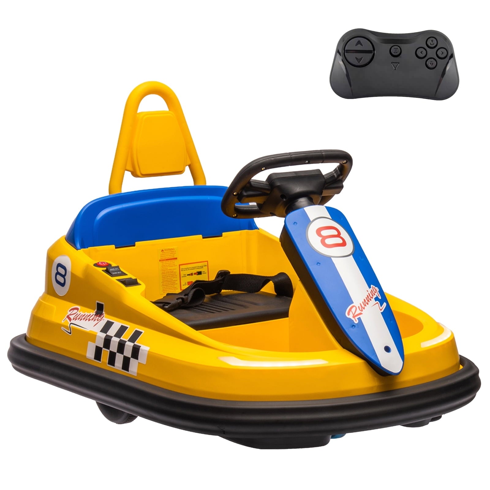 SUSIELADY 6V Kids Ride On Bumper Car, with Parent Remote Control, Vehicle Body with Anti-Collision Padding, 2 Driving Modes for Kids with 3 Speed Adjustable, LED Lights, Horn, Bluetooth