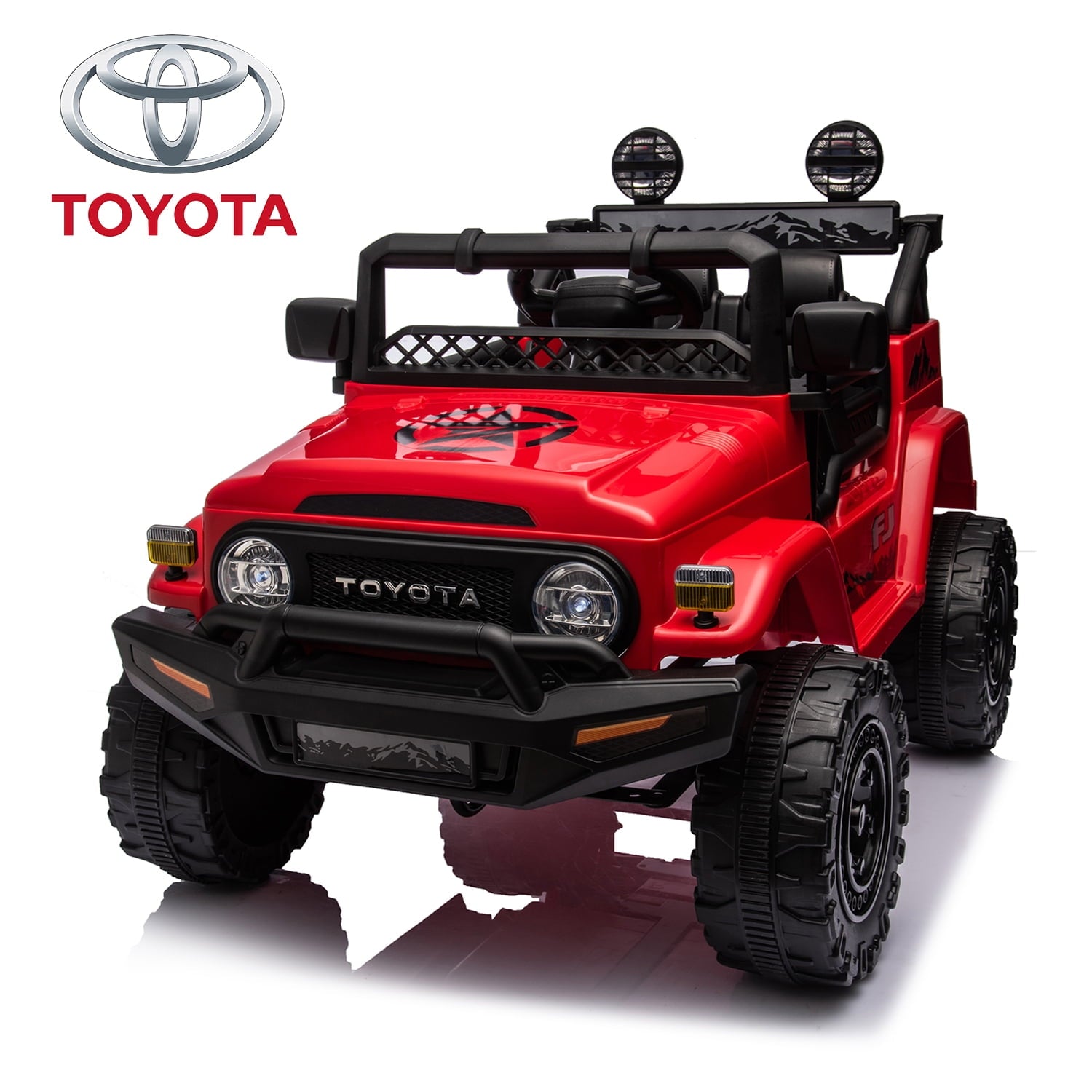SUSIELADY Kids Ride on Truck, 12V Licensed Toyota FJ Cruiser Electric Car, with Remote Control, 3 speed adjustable, Power display, Bluetooth, LED light, for Kids Age 3+