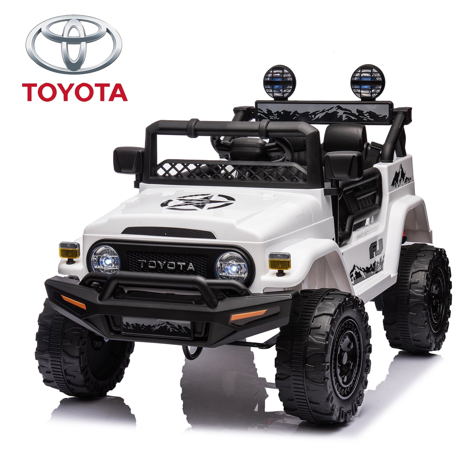 SUSIELADY Kids Ride on Truck, 12V Licensed Toyota FJ Cruiser Electric Car, with Remote Control, 3 speed adjustable, Power display, Bluetooth, LED light, for Kids Age 3+