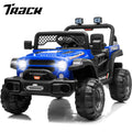 Track 7 12V 2-Seats 2WD off-road vehicle for kid 3+, 2 speed adjustable, with Parent Remote Control, Music, Blue