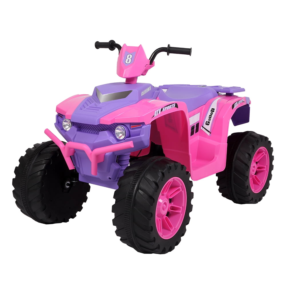 Track 7 12V All Terrain Vehicle, Dual Drive, 2 speed adjustable, with MP3 player, radio, USB port, Slow Start, Black & Red