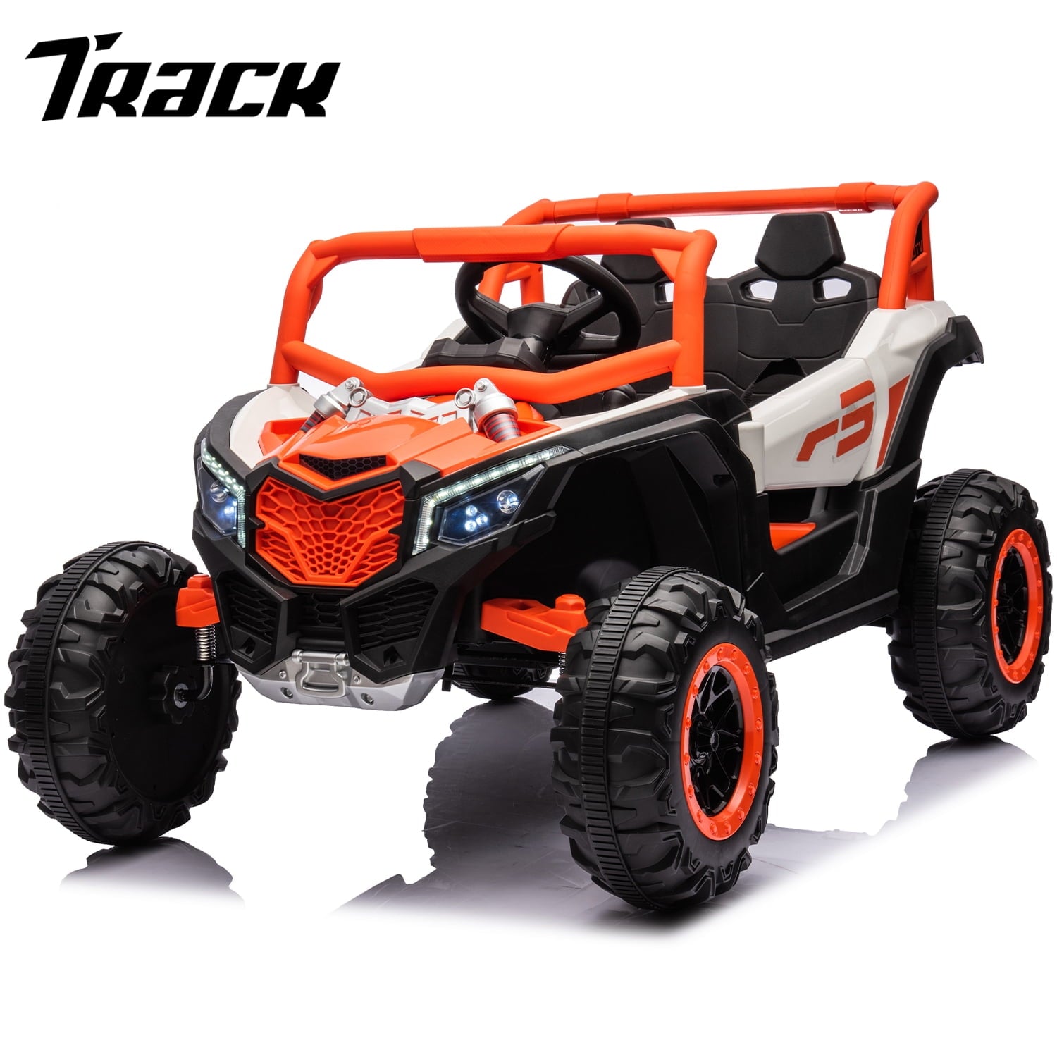 Track 7 12V Kids Electric UTV Car, Ride on Car with Remote Control, Manipulation Platform & LED Lights, Riding Toys for Boys & Girls Aged 3~6, Pink