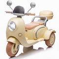 Track Seven 12V Ride on Motorcycle, 2-Seater Electric Motorcycle with Dual Motor, 3 Wheels Motorbike with Bluetooth, LED Lights, Storage Box, Front Hook, Ride on Toy Car for Kids Aged 3+
