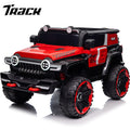 Track 7 12V Kids Ride On Car, Kids Electric Truck with Remote Control, Spring Suspension, Safety Lock, LED Light, Music & Horn, for Boys Girls, Red
