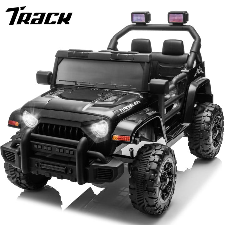 Track 7 Kids Ride on Truck, 12V Ride on Car with Remote Control, Kids Electric Car, Bluetooth, LED Lights, MP3, Pink
