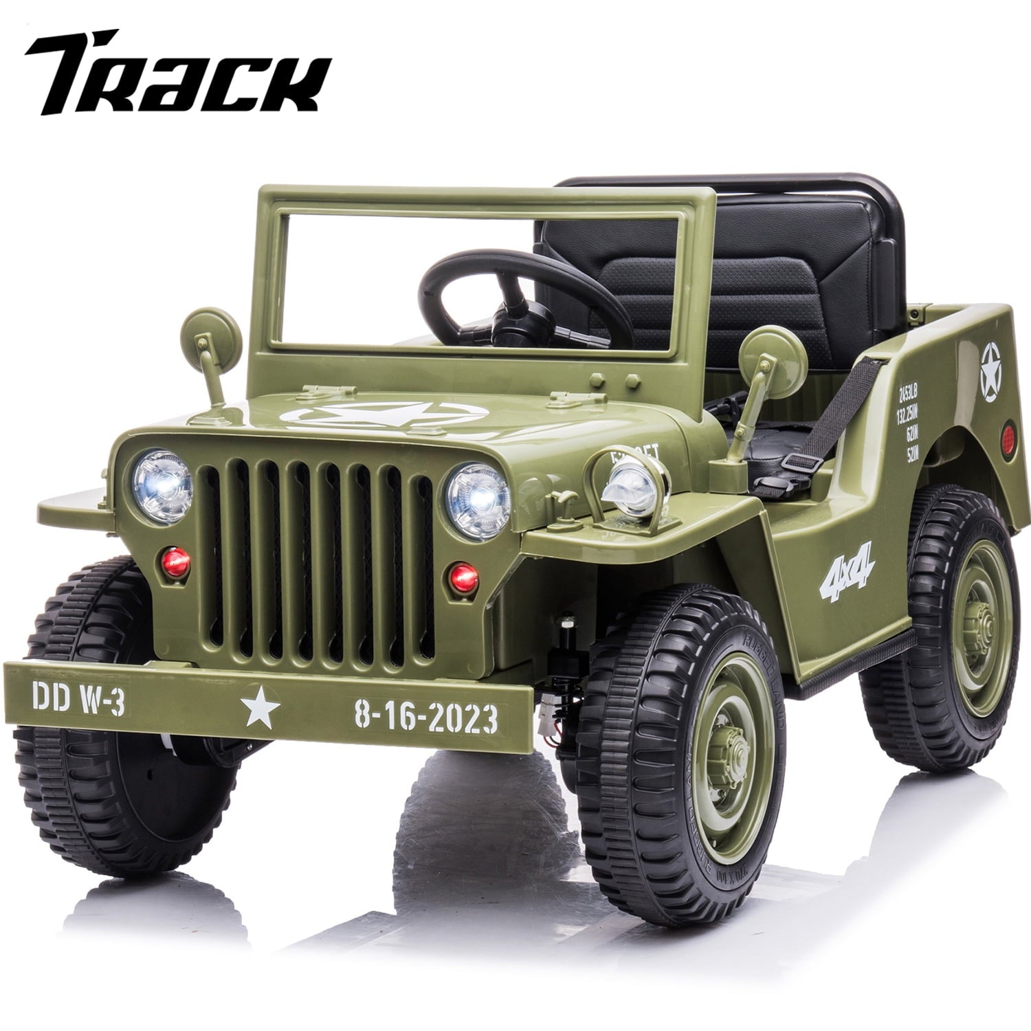Track 7 12V Kids Ride on Truck, Electric Ride on Car with Remote Control, Safety Belt, LED Lights, Power Display & Music Player, Ride-on Toy for Kids Aged 3-6 Years, Green