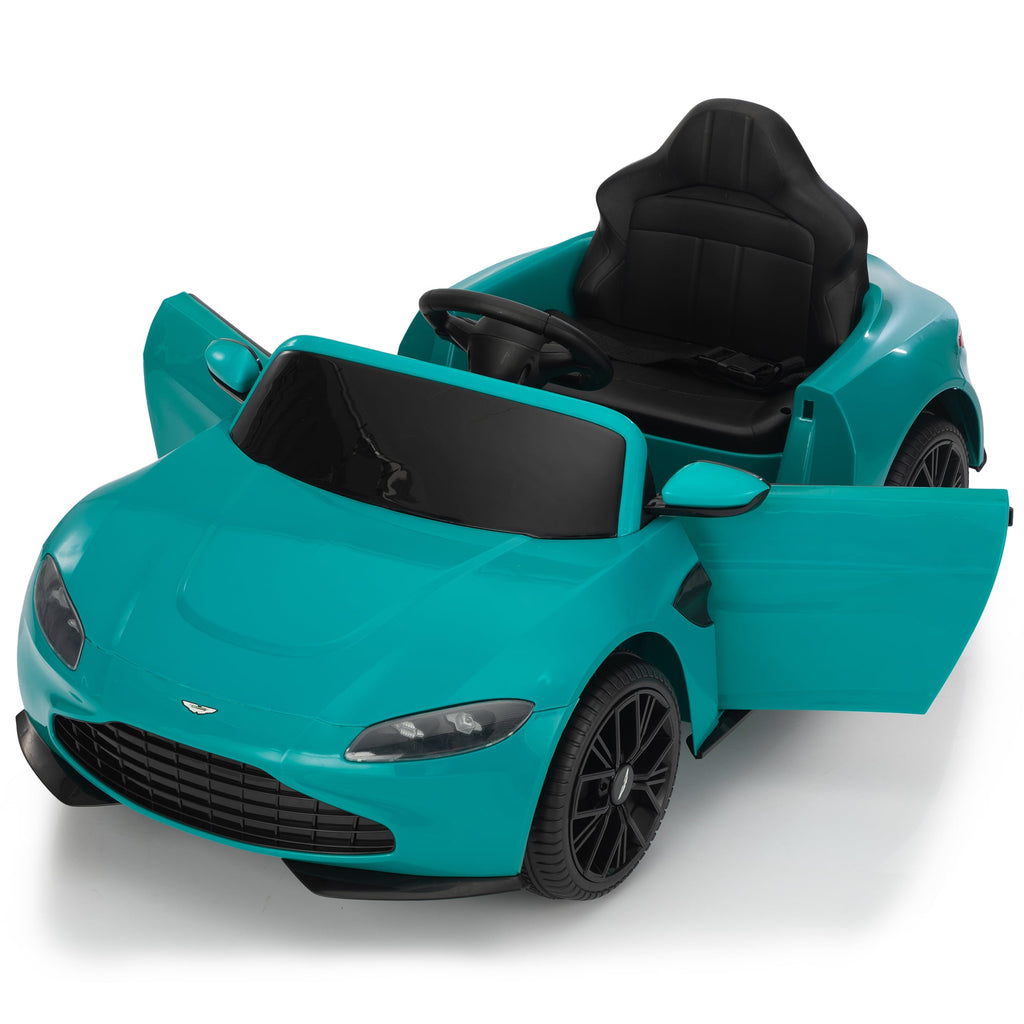 Track 7 12V Kids Ride on Car, Licensed Electric Vehicle with Remote Control, LED Lights, Built-in Music, Adjustable Volume and Power Display, Green