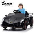 Track Seven 12V Kids Ride on Car, Licensed Lamborghini Veneno Electric Car with Remote Control, Music, Age 3+, Black