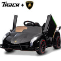 Track 7 12V Kids Ride on Car, Licensed Lamborghini Veneno Electric Car with Remote Control, Music, Age 3+, Green