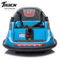Track 7 12V Ride on Bumper Car, Electric Bumper Car for Kids Toddlers Age 1.5-5 Years, Ride on Car with Remote Control, Bluetooth, LED Lights, 360°Spin, Blue