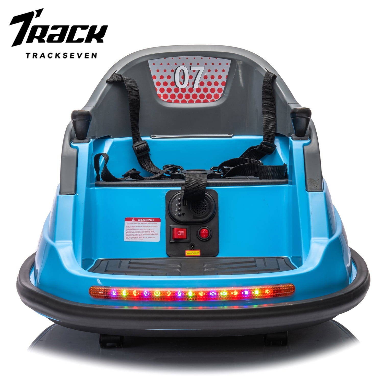 Track 7 12V Ride on Bumper Car, Electric Bumper Car for Kids Toddlers Age 1.5-5 Years, Ride on Car with Remote Control, Bluetooth, LED Lights, 360°Spin, Green