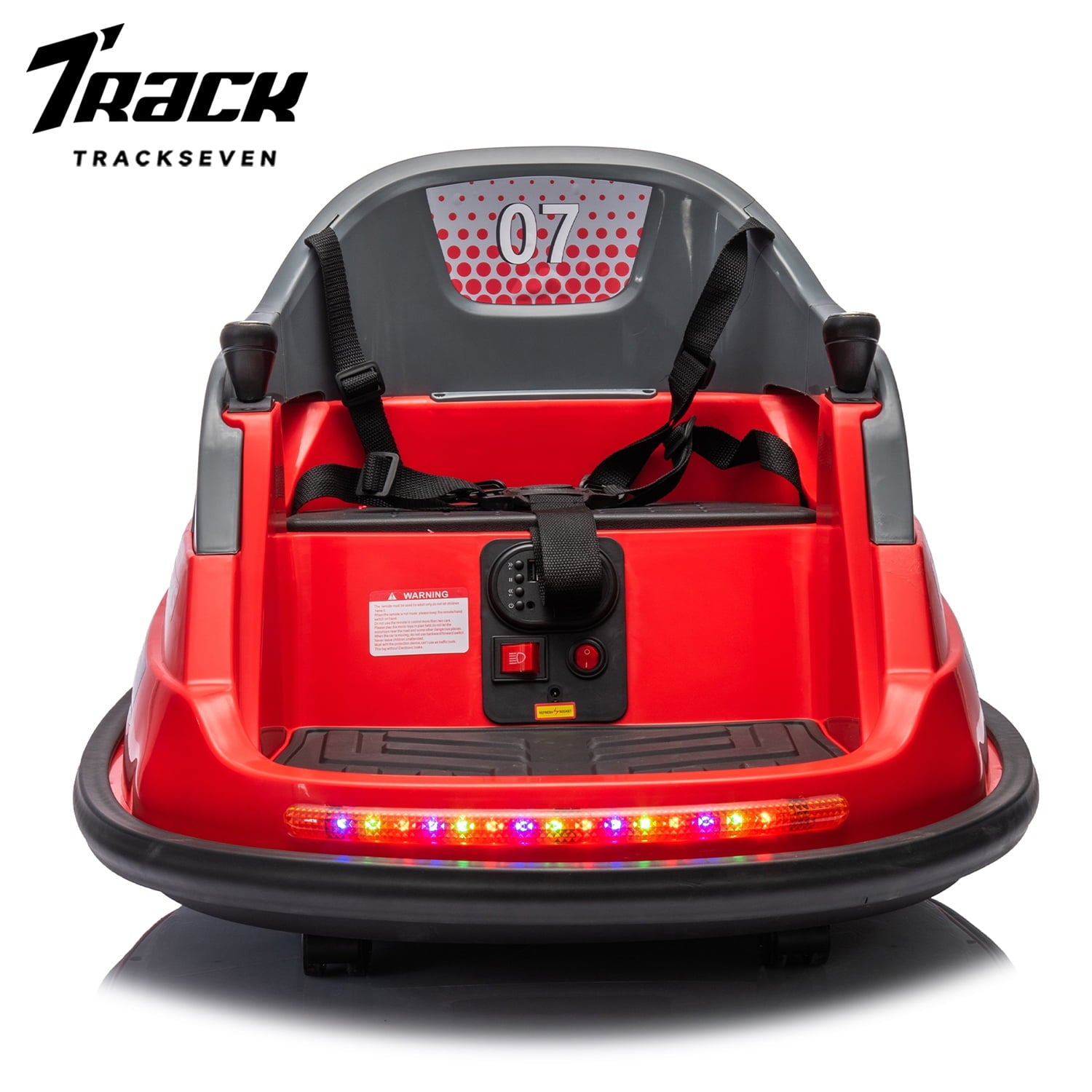 Track 7 12V Ride on Bumper Car, Electric Bumper Car for Kids Toddlers Age 1.5-5 Years, Ride on Car with Remote Control, Bluetooth, LED Lights, 360°Spin, Blue