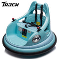 Track 7 12V Ride on Bumper Car, Electric Bumper Car for Kids & Toddlers, Remote Control, 2 Speed, Bluetooth, Music, 5 Lighting Mode, 360°Spin, Max 3.1mph, Blue