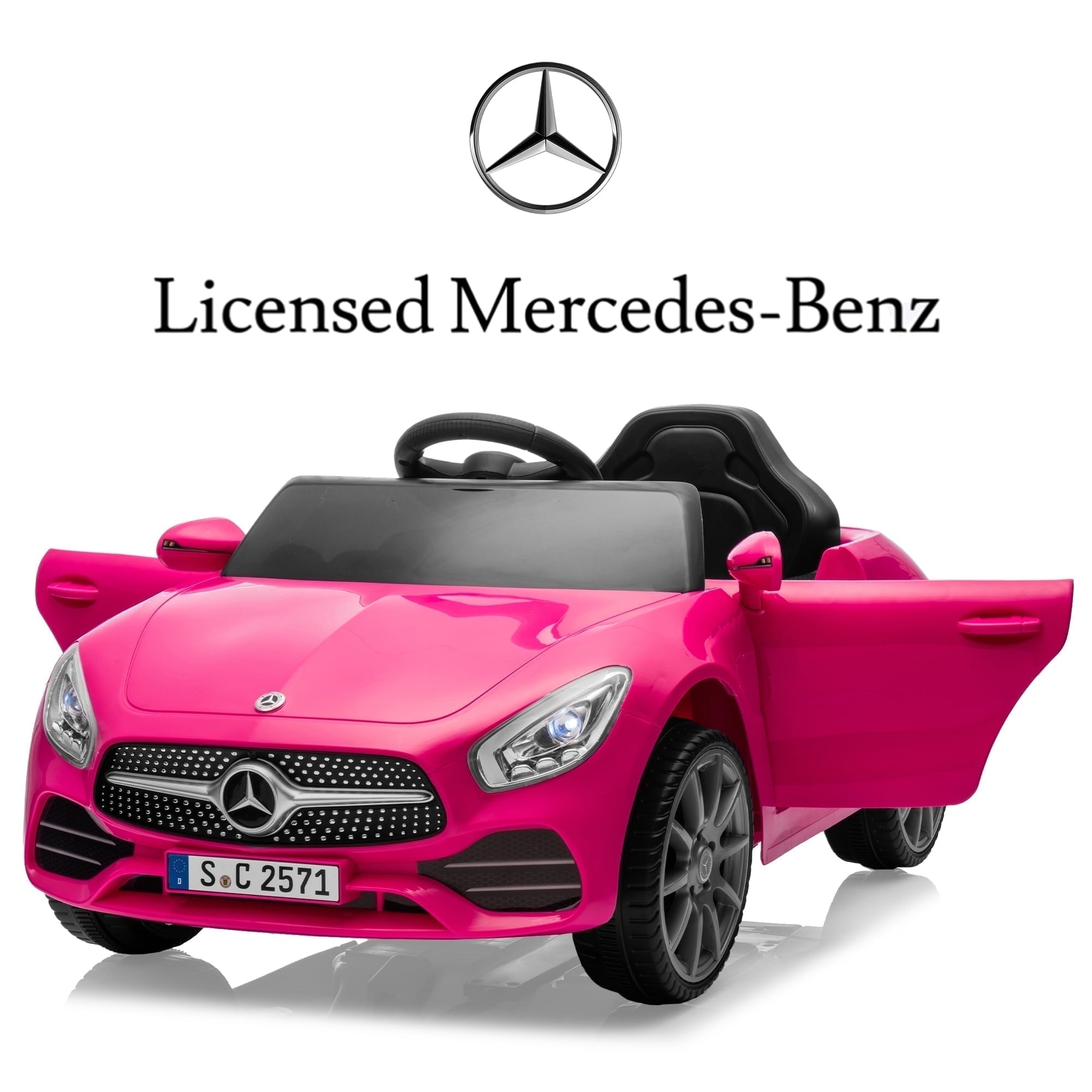 Track Seven 12V Licensed Mercedes-Benz CLS 350 Kids Ride On Toys, Electric Cars with Parent Control, Music, Bluetooth, LED Lights, Spring Suspension for Boys Girls Aged 2+, Red