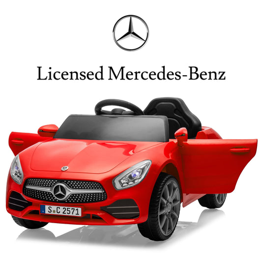 Track Seven 12V Licensed Mercedes-Benz CLS 350 Kids Ride On Toys, Electric Cars with Parent Control, Music, Bluetooth, LED Lights, Spring Suspension for Boys Girls Aged 2+, Red