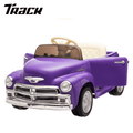 Track 7 12V Ride on Car, Licensed Chevrolet 3100 Pickup Electric Car, Remote Control, Vintage Style, 3 Speeds (Up to 3.11 MPH), LED Lights, Bluetooth, USB, Storage Spac for Ages 3+, Purple