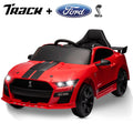 Track 7 12V Ride on Car, Licensed Ford Mustang Shelby GT500 Ride on Car with Remote Control, LED Lights, Music & Bluetooth, Electric Car for Boys Gilrs Age3+, Red