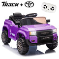 Track Seven 12V Ride on Car, Licensed Toyota LC250 Ride on Truck for Kids, Electric Car with Remote Control, Power Display, Music, Bluetooth, 12V Ride on Toy Car for Boys Girls Age 2+, Purple