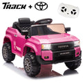 Track Seven  12V Ride on Car, Licensed Toyota LC250 Ride on Truck for Kids, Electric Car with Remote Control, Power Display, Music, Bluetooth, 12V Ride on Toy Car for Boys Girls Age 2+, Pink