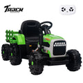 Track 7 12V Ride on Tractor with Trailer, Kids Electric Car with Remote Control, Bluetooth, MP3, LED Lights, 3-Gear-Shift Ground Loader, Ride on Car for Boys Girls, Rose Red