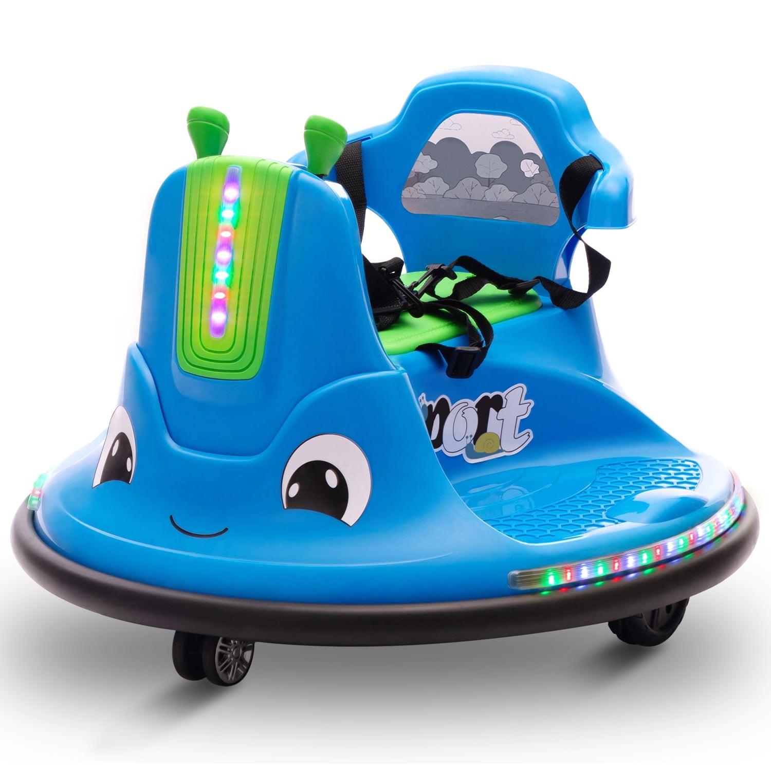 Track 7 12V Ride on Bumper Car, 360 Spin Electric Car for Boys Girls, Remote Control, Lights, Music, Ride on car, Red