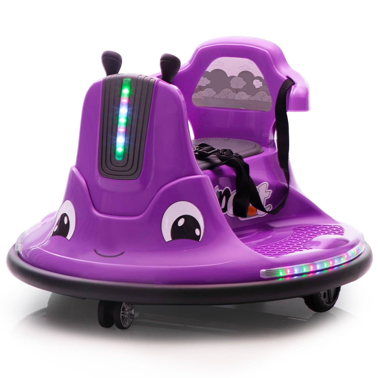 Track 7 12V Ride on Bumper Car, 360 Spin Electric Car for Boys Girls, Remote Control, Lights, Music, Ride on car, Red