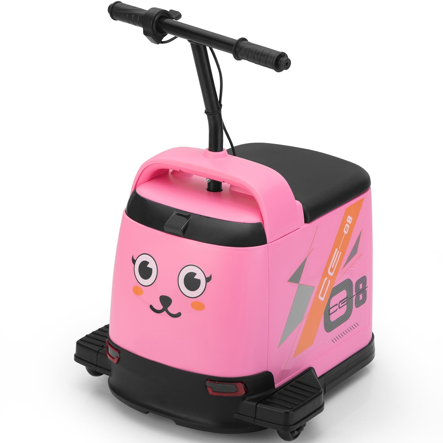 Track 7 12V Ride on Car, Kids Ride on Box, Electric Box Car with High-Low Speeds, Variable Speed Throttle, MP3, USB, Storage, Max Speed 5mph, White