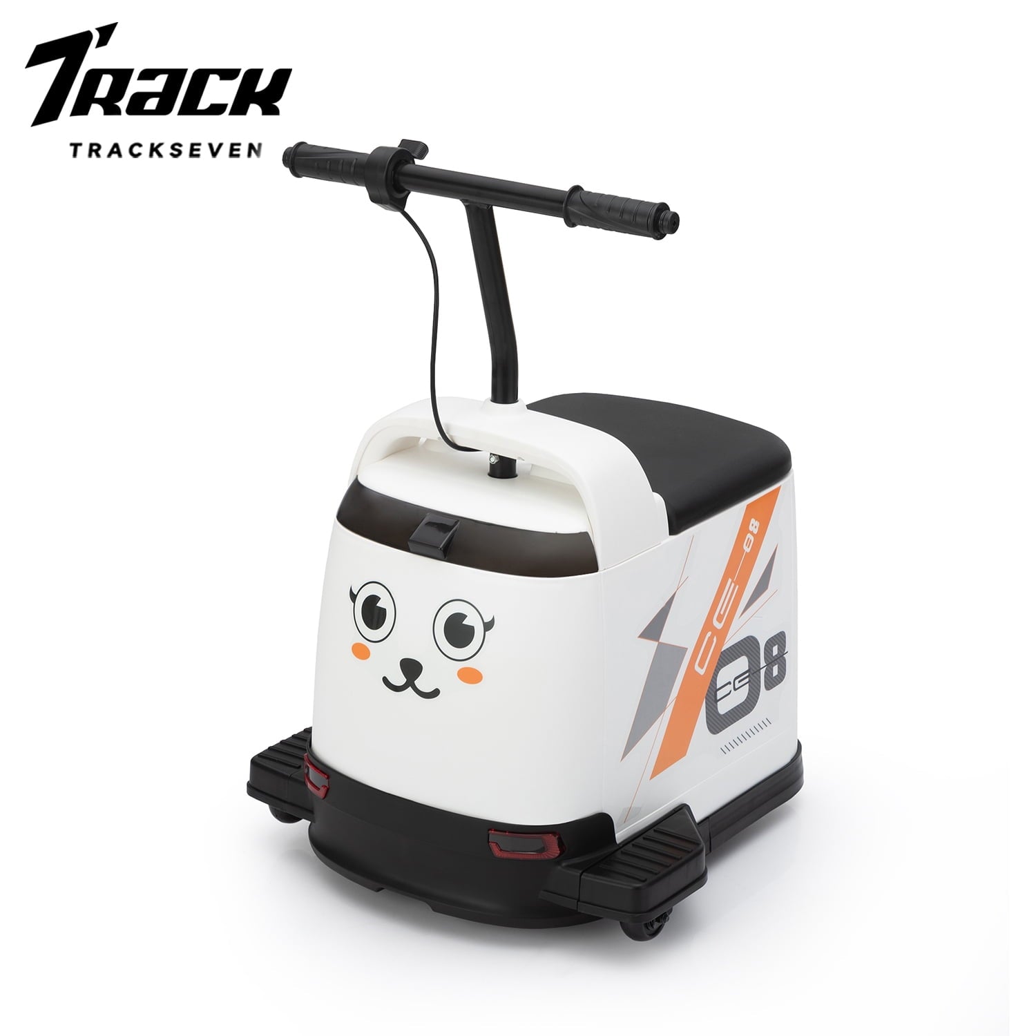 Track 7 12V Ride on Car, Kids Ride on Box, Electric Box Car with High-Low Speeds, Variable Speed Throttle, MP3, USB, Storage, Max Speed 5mph, Pink
