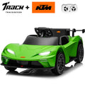 Track Seven 12V Ride on Car with Remote Control, Licensed KTM X-BOW GTXR Electric Car for Kids Age 3+, Music, Bluetooth, Lights, Green