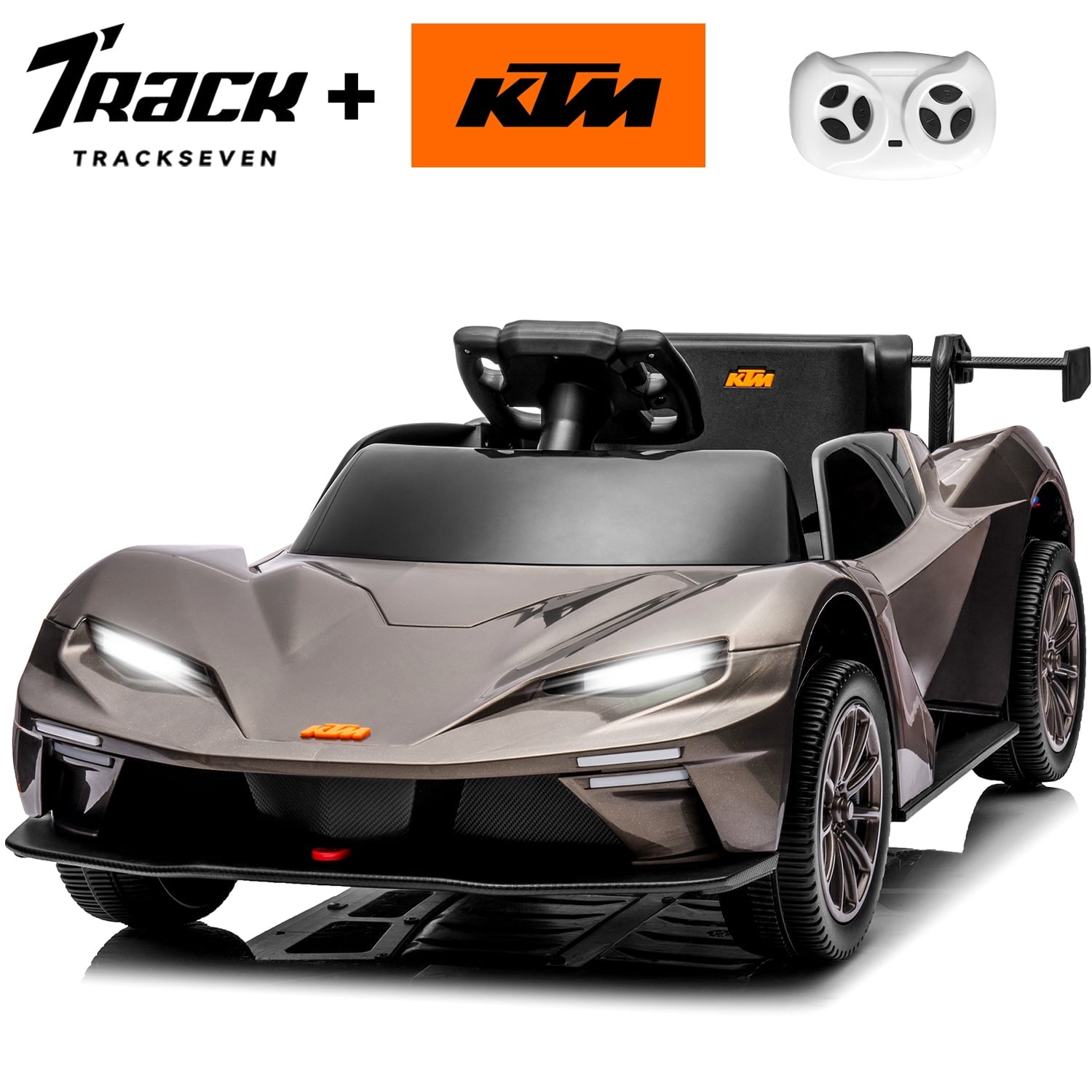 Track Seven 12V Ride on Car with Remote Control, Licensed KTM X-BOW GTXR Electric Car for Kids Age 3+, Music, Ride on Toy Electric Vehicle, Red