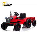 Track 7 12V Ride on Tractor with Trailer, 6-Wheel Electric Truck for Boys Girls, Kids Ride on Car with Remote Control, Music, Lights, Red