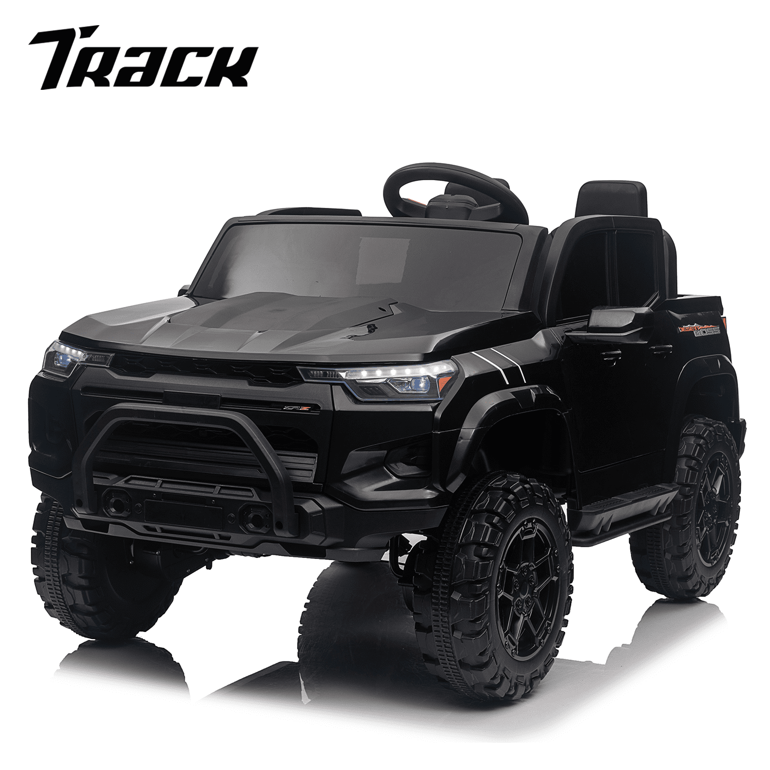 Track 7 24V 2-Seats Electric Pickup car for kid 3+, 2.4G Parents Remote Control, 3 speed adjustable, 2-Point Safety Belt, Black