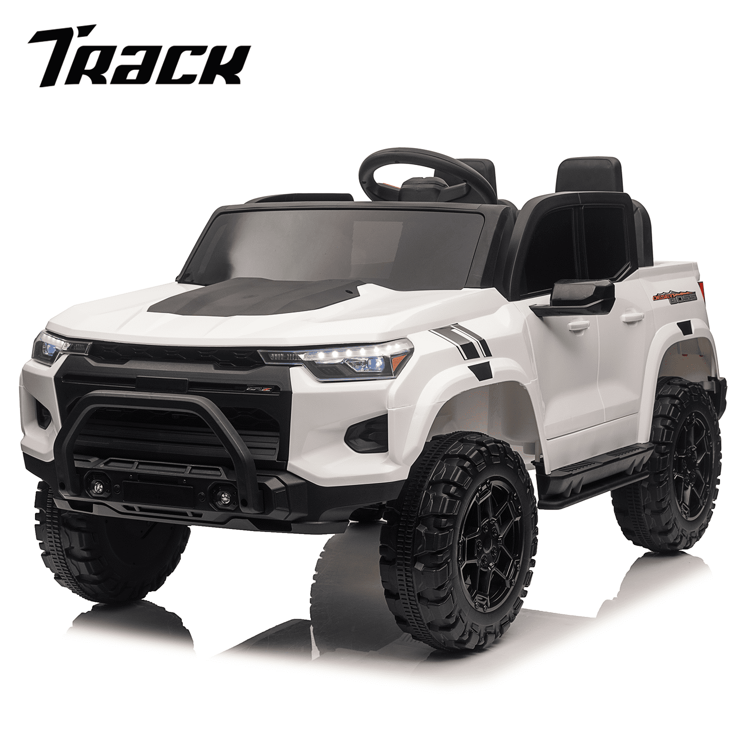 Track 7 24V 2-Seats Electric Pickup car for kid 3+, 2.4G Parents Remote Control, 3 speed adjustable, 2-Point Safety Belt, Pink