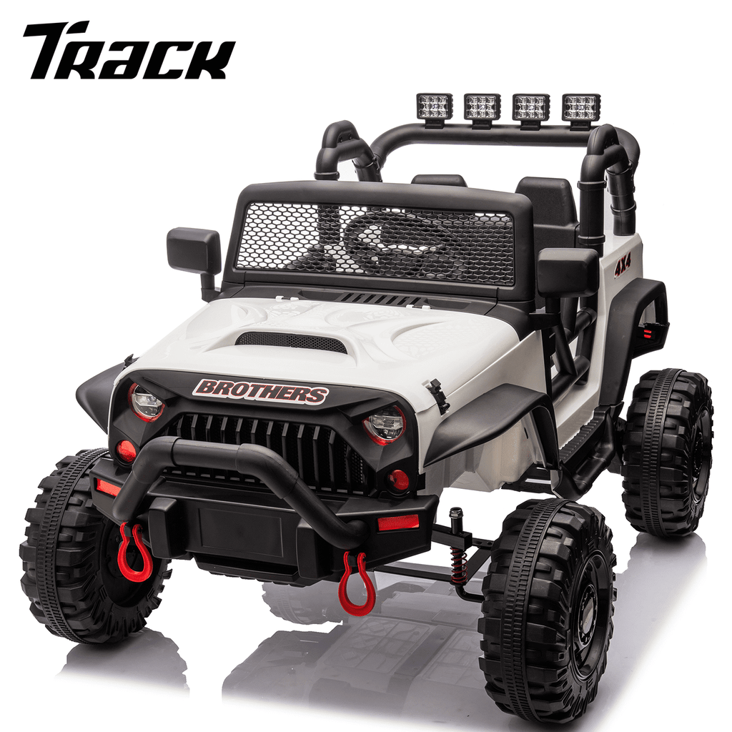 Track 7 24V 400W Kids Electric Ride-On Car with Parental Control, Bluetooth, MP3, USB, LED Lights, 4-Wheel Suspension, Ages 3+, Pink