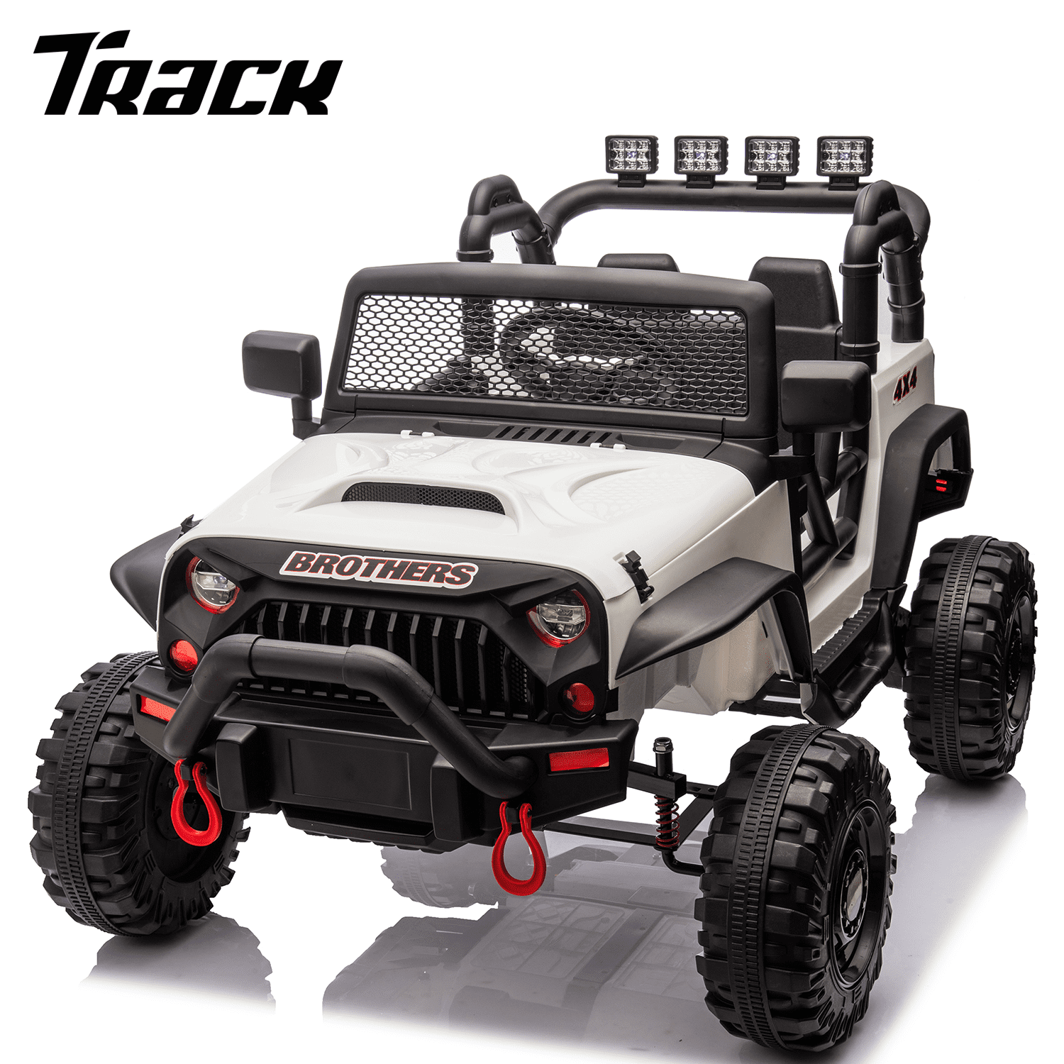 Track Seven 24V 400W Kids Electric Ride-On Car with Parental Control, Bluetooth, MP3, USB, LED Lights, 4-Wheel Suspension, Ages 3+, Pink