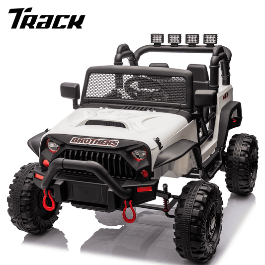 Track Seven 24V 400W Kids Electric Ride-On Car with Parental Control, Bluetooth, MP3, USB, LED Lights, 4-Wheel Suspension, Ages 3+, Pink