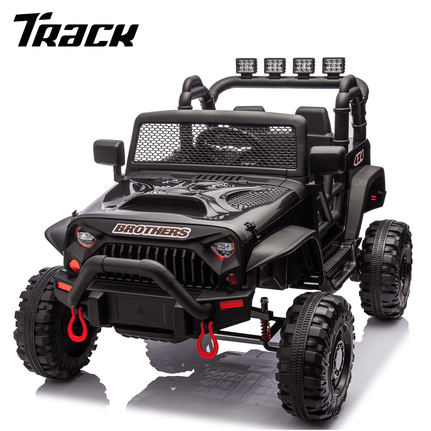 Track Seven 24V 400W Kids Electric Ride-On Car with Parental Control, Bluetooth, MP3, USB, LED Lights, 4-Wheel Suspension, Ages 3+, Pink
