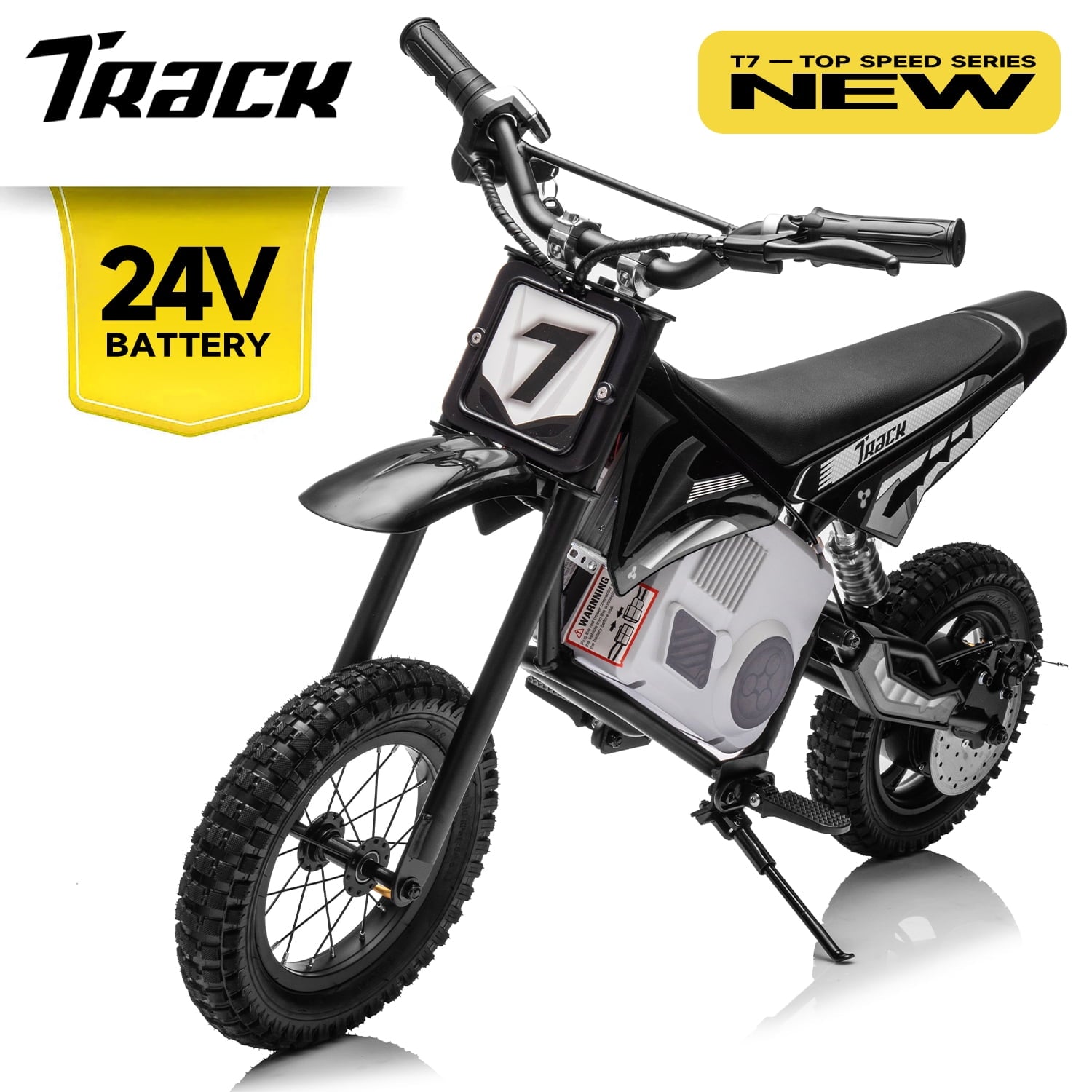 Track 7 24V Electric Dirt Bike, 350W Ride on Motorcycle with Twist Grip Throttle, Hand-Operated Dual Brakes, Speed Up to 10 MPH, for Age 8-12, Pink