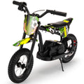 Track Seven 24V Electric Dirt Bike, Kids Ride-On Motorcycle with LED Lights, Adjustable Speed, Rear Disc Brake, Power Display, Max Speed 13 mph, 250W Ride On Car Toy for Boys Girls Age 6+,Green