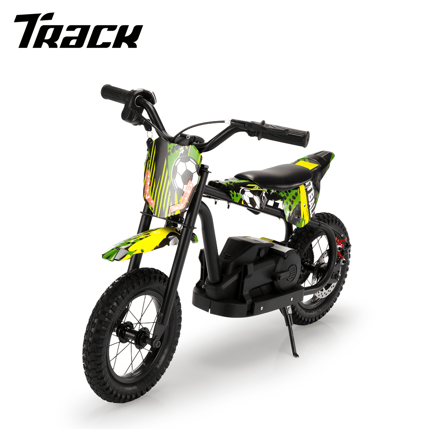 Track 7 24V Electric Dirt Bike, Kids Ride-On Motorcycle with LED Lights, Adjustable Speed, Rear Disc Brake, Power Display, Max Speed 13 mph, 24V Ride On Car Toy for Boys Girls Age 6+,Red