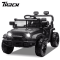 Track 7 24V Kids Ride-On Car with Remote Control, 2WD, Four-Wheel Suspension with Large Wheel Design, Power Display, Bluetooth, MP3 Player, LED Lights, and Speed Control for Ages 2-5, Black