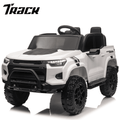 Track 7 24V Ride on Car, 2-Seater Kids Ride on Pickup Car with Remote Control, Bluetooth, 4 x 200W Motor Electric Car, 3 speeds, LED Lights, Spring Suspension, White